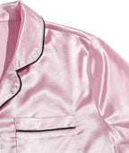 WDIRARA Women's Sleepwear Satin Short Sleeve Shirt and Shorts Pajama Set