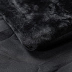 Fredsure Distressed Velvet Comforter Set, 5 Pieces Black Queen, Distressed Velvet Face and Brushed Microfiber Reverse