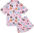 QPANCY Kids Satin Pajamas Sets Baby Boy Girl Button-Down Silk Sleepwear 2 Piece Short Sleeve Loungewear Clothes Set