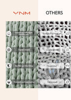 YnM Chunky Throw Blanket, Medium-Weight, Hand Knitted with Chenille Yarn, Skin Friendly, Ventilated and Breathable, Machine Washable, Home Décor Piece for Couch, Sofa and Bed (Sage Green, 60x80 Inch)