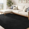 Keeko Area Rugs for Living Room Bedroom 6x9 Black, Soft Modern Large Rugs Indoor Non Slip Fluffy Rug Minimalist Low Pile Washable Carpet Rug for Kids Boys Girls Dorm Classroom Nursery Home Decor
