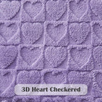 NEWCOSPLAY Super Soft Throw Blanket Lavender Love Premium Silky Flannel Fleece 3D Heart Checkered Lightweight Bed Blanket All Season Use (Lavender Love, Throw(50"x70"))