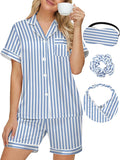 DOLOS Silk Satin Pajama Set for Women Short/Long Sleeve 2-Piece Silky Pajamas for Women Button Down Pjs Sleepwear Loungewear