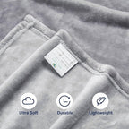 DREAMNINE Extra Large Soft Comfy Fluffy Fleece Bed Blanket Full Size 80" x 90", Luxury Decorative Fuzzy Blanket for Women Girl, Big Cozy Gray Shaggy Warm Flannel Blankets for Winter Autumn Pets, Grey