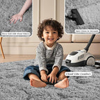 Grey Rugs for Bedroom 6x9 ft - Ultra Soft Faux Fur Area Rug - Plush Non-Slip Shaggy Carpet for Living Room, Cozy Fluffy Rug for Kids Boys Girls Dorm Nursery Room, High Pile Floor Carpet