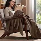 PHF Ultra Soft Waffle Weave Throw Blanket 50"x 60"- Washed Lightweight Breathable Cozy Woven Blanket for Bed - Aesthetic Decor for Couch Bedding Sofa Home Car - Chocolate