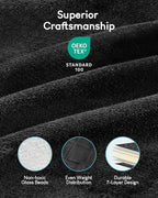 Cottonblue Sherpa Fleece Weighted Blanket 12lbs for Twin/Full Bed, Plush Bed Weighted Throw Blankets for Deep Sleep and Relaxation, Heavy Calm Blankets with Cemaric Beads, 48x72 Inches, Black