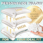 Royal Therapy King 2 Pack Memory Foam Pillow, Adjustable Shredded Odor-Free Cut-Out Bed Pillow for Neck & Shoulder Pain Relief, Breathable Support for Back, Stomach, Side Sleepers, BioForm