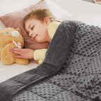 CuteKing Weighted Blanket - Weighted Blanket with Premium Glass Beads - Heavy Blanket Crystal Velvet for Comfort Sleep - Thick Blanket All Season (10lbs, 48"x72", Grey Bubble)