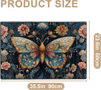 Butterfly Area Rug 2x3 ft Entry Rug Washable Boho Rugs Non Slip Low Pile Floral Door Mat Small Carpet for Bedroom, Bedside, Kids Room, Office, Dining Room