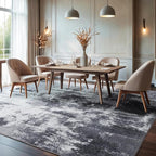Area Rug 9x12 Washable Rugs Modern Abstract Area Rug Soft Non-Slip Non-Shedding Faux Wool Stain Resistant Floor Carpets for Living Room Bedroom Dining Room Kids Room Home Office (Grey)