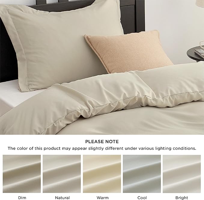 Bedsure Duvet Cover Twin/Twin XL - Only Includes 1 Duvet Cover (68"x90"), Hotel Luxury Soft Double Brushed All Season Bedding for Kids & Adults, Zipper Closure, Linen (No Comforter, No Pillow Shams)