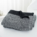 Carriediosa Heather Throw Blanket 60" X 80" Twin, 400GSM Ultra Soft Microfiber Fuzzy Fluffy Reversible Knitted Blankets Cozy Plush Lightweight and Warm Fall Throws for Couch, Bed, Sofa, Black