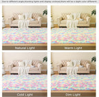 Litanika 4x6 Shag Area Rug for Living Room Bedroom, Tie-Dyed Rainbow High Pile Soft Plush Shaggy Furry Cute Bedside Playroom Dorm Carpet, Non-Slip, Non-Shedding Modern Indoor Floor Rug