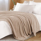 Exclusivo Mezcla Fleece Bed Blankets Queen Size, Ultra Soft, Lightweight and Fuzzy Camel Blanket for Women, Home Decor, 90x90 Inches