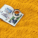 Ultra Soft Chunky Knit Throw Blanket 40x50 Hand Knitted Warm Chenille Throw Blanket, Home Decor Soft Thick Yarn Cable Knit Blan ket Breathable Fleece Banket Christmas for Couch Bed Sofa Best Gift