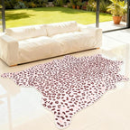 Leopard Rug, Cheetah Print Area Rug 4.6x5.2 Feet Faux Animal Print Skin Carpet for Living Room Bedroom Home Decor (Pink)