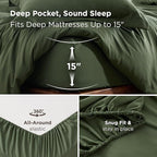 Bedsure Duvet Cover with Fitted Sheet King - Cooling Deep Pocket, Hotel Luxury Soft Double Brushed Bedding Set with Zipper Closure, 1 Duvet Cover, 1 Fitted Sheet, 2 Pillow Shams, NO Comforter, Green