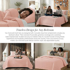 Southshore Fine Living, Inc. Oversized Bedding Quilt, Lightweight Bedding, Twin XL Bedspreads for Adult, Soft Coverlet 2-Piece Set with One Matching Pillow Sham, All Season Twin/XL Quilts, Pastel Pink