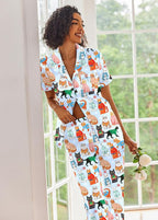 Ekouaer Silk Satin Pajamas Set Women Short Sleeve Sleepwear Soft Button Down Loungewear Pjs Set