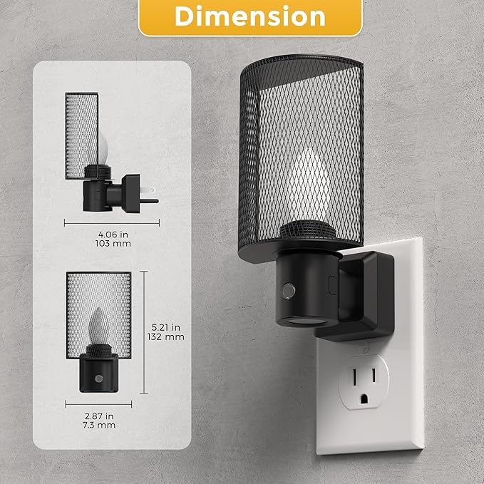 L LOHAS LED Night Light, 2 Pack Night Lights Plug into Wall, 3000K Warm White, Farmhouse Plug in Light with Dusk to Dawn Sensor, for Bedroom, Bathroom, Kitchen, Hallway
