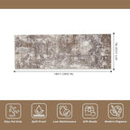 4x10 ft Extra Wide Hallway Rug – Non-Slip Washable Large Carpet Runner for Kitchen, Indoor Entryway, Modern Abstract Low-Pile Thin Floor Mat for Bedroom, Living Room, Dining Room (Brown Beige,4x10)
