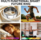 Smart Ring for Women Men,Fitness Tracker Ring,Heart Rate,Blood Oxygen,Step Tracker,Sleep Tracker,Meditation Assistance,No Subscription Fee,IP68 Waterproof Smart Ring for iphone&Android(Gold 13)