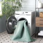 SAFAVIEH Washable Rug Faux Rabbit Fur Shag Collection - 5' x 7', Sage, Slip Resistant & Easy Cleaning, Ideal for Living Room, Bedroom, Kids Playroom, Nursery, Dining Space (FRF100W)