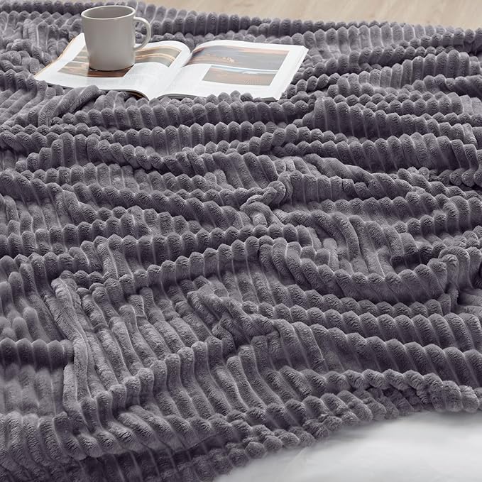 Nestl Purple Throw Blanket for Couch - Cozy Warm Fuzzy Blankets for Women, Plush Small Fleece Throws for Girls - Dusty Purple, 50 x 60 Inches