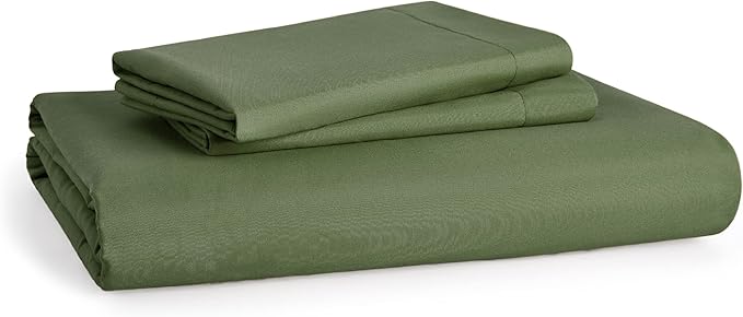 Bedsure Duvet Cover Full Size - Soft Double Brushed Bedding Set for Kids & Adults, Zipper Closure, 3 Pieces, Includes 1 Duvet Cover (80"x90") & 2 Pillow Shams, NO Comforter, Olive Green