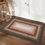 RUGSREAL Entry Rug 2x3 Small Rug Machine Washable Bedroom Area Rug Non Slip Bathroom Mat Stain Resistant Farmhouse Carpet Modern Rustic Throw Carpet for Living Room Dining Room, Crimson/Earthy