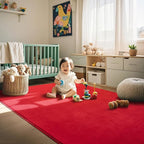 Andecor Soft Area Rug, 4x6 Red Washable Rugs for Living Room Bedroom, Indoor Fluffy Carpets for Dorm Boys Girls Kids Room Nursery Home Decorations