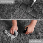 YJ.GWL Fluffy Runner Rugs for Bedroom Living Room Soft Shag Rug 2x6 Feet, Dark Grey Plush Carpet Non Slip for Nursery Dorm, Fuzzy Bedside Rug for Kids Boys Girls Room Home Decor