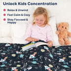 Kivik Cooling Weighted Blanket 5 Pounds, Breathable Small Weighted Blankets, Ultra Soft Heavy Throw for Relaxing & Sleeping, Machine Washable, 36 x 48 Inches, Universe Printing, Black
