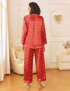 Ekouaer Womens Silk Satin Pajama Sets 2 Piece Sleepwear Pjs Set Long Sleeve Button Down Top and Pants Stripe Loungewear S-XXL