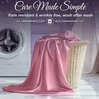 SLEEP SANCTUARY Satin Sheets Full Size – 4 Piece Luxury Silky Bed Set, Softer Than Silk, 15" Deep Pocket, Cooling & Wrinkle-Free, Moisture-Wicking & Breathable for Hair & Skin (Striped Pink)