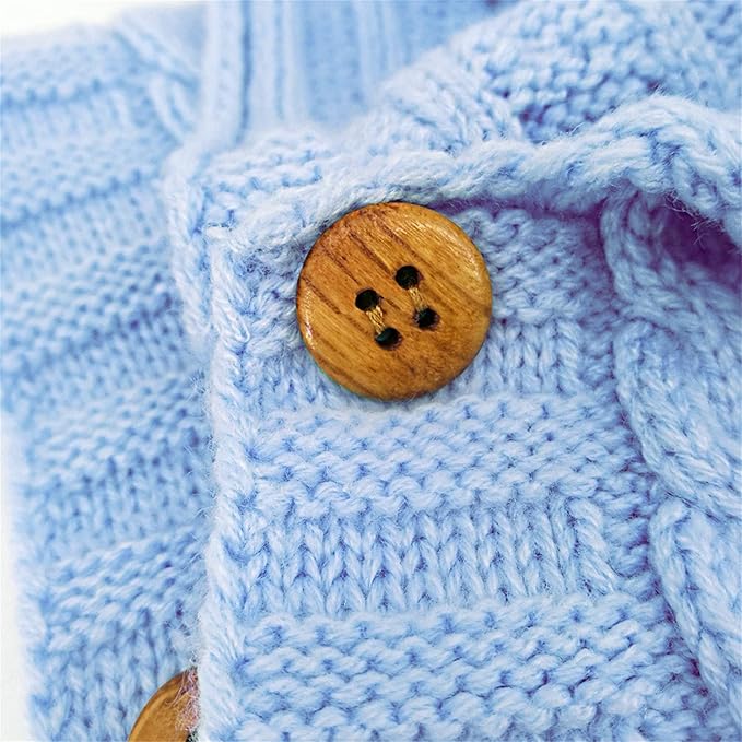 XMWEALTHY Newborn Baby Wrap Swaddle Blanket Knit Sleeping Bag Sleep Sack Stroller Wrap for Baby Light Blue 0-6 Month