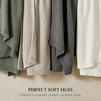 EVERGRACEHOME Chunky Chenille Knit Throw Blanket for Couch, Soft Luxurious Moss Stitch Blankets for Bed, Cozy Decorative Farmhouse Knitted Throws for Sofa, Warm Gray, 50" x 60"