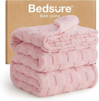 Bedsure GentleSoft Blankets Queen Size for Bed - Super Soft Cozy Blanket for, Large Fuzzy Fleece Throw for Bedroom Decor, Pink, 90x90 Inches