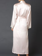 Julianna Rae Women's 100% Silk Robe, Lace Trim, Indulgence Collection, Lingerie, Beautiful Gift Packaging