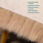 Real Sheep Skin Rug with Little Patches-Genuine Fuzzy Sheepskin Carpet for Bedroom Floor Living Room Sofa Luxury Fur Wool Pad (Light Brown, 2FT×6FT Patchwork)