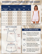 Satin Pajama Set for Women 2 Piece Silk Pjs Ruffle Sleeve Top and Shorts Cute Bridal Sleepwear Set S-XXL