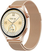 Fitpolo Smart Watch for Women,1.3" AMOLED Touchscreen Fitness Tracker, Make/Answer Calls, Heart Rate SpO2 Monitor,IP68 Waterproof,Sleep Activity Tracking Smartwatch for Android Phones iPhone (Gold)