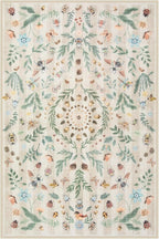 Lahome Chloe Insect Botanical Beige 2x3 Bathroom Rugs Non Slip Washable Door Mat Indoor Entrance,Boho Small Kitchen Rugs,Floral Soft Indoor Carpet Throw Mat for Entryway Laundry Bedroom(Beige,2x3)