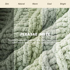 Battilo Chunky Knit Blanket Throw，Sage Throw Blanket for Couch, Thick Warm Soft Cozy Knitted Chenille Throw Blanket for Sofa, Bed, Living Room, 50"x60"