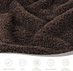 Exclusivo Mezcla Fleece Coffee Throw Blanket for Couch Sofa, Ultra Soft, Lightweight and Fluffy Blankets for Women, All Season, 50x60 Inches