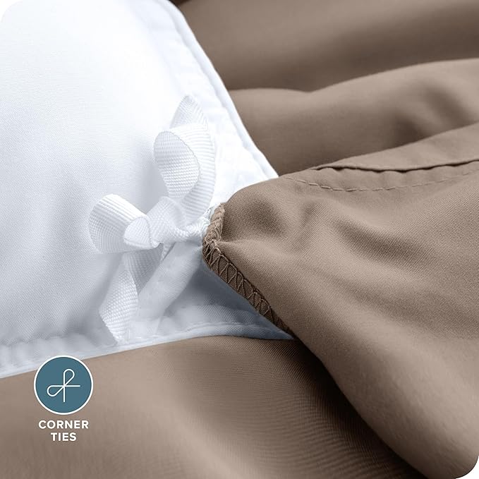 Bare Home Bedding Duvet Cover Queen Size - Premium 1800 Super Soft Collection - Lightweight, Cooling Duvet Cover - Soft Breathable Bedding (Queen, Taupe)