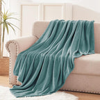 Exclusivo Mezcla Fleece Throw XL Blanket for Couch, Sofa, Super Soft and Warm Celadon Blankets, All Season, Cozy, Plush, Lightweight, 50x70 Inches