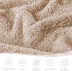 Exclusivo Mezcla Fleece Twin Size Bed Blanket, Ultra Soft, Lightweight and Fuzzy Camel Blanket for Women, Home Decor, 60x80 Inches