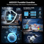 Geek-Level Aeocky Humidifier for Baby, Quiet Ultrasonic Humidifiers for Bedroom, Nursery with Ambient Light, 4L Top-Fill Cool Mist Diffuser with Timer, Sleep, Auto, Constant Humidity Mode (Black)